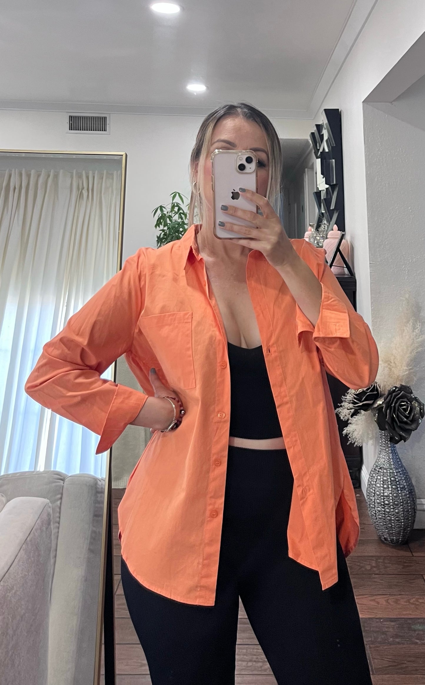 Orange - Pamela Button Down